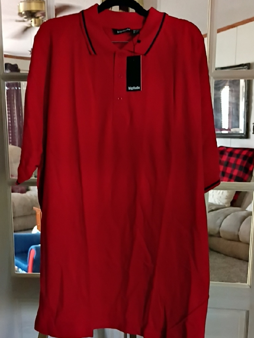 Classic Red Men’s Polo with Contrast Trim